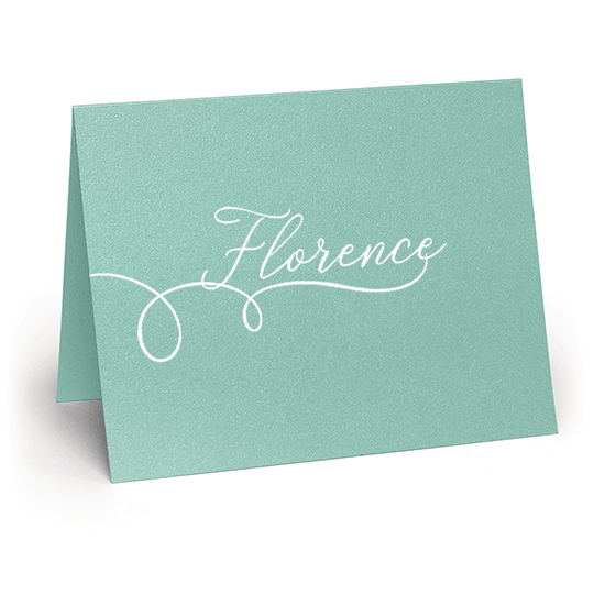 Curly Swash Folded Shimmer Note Cards